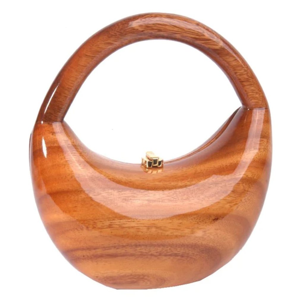 Jackie Natural Wood Handbag